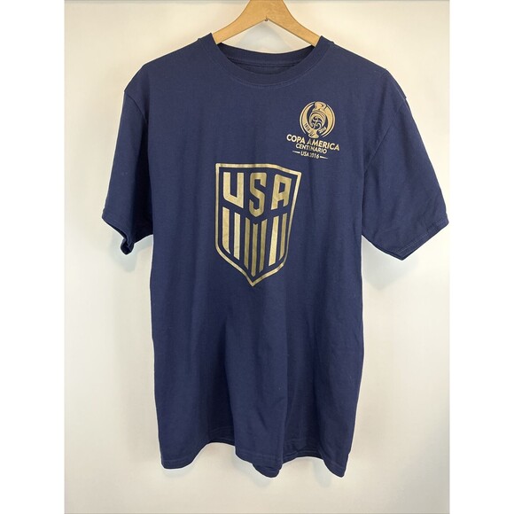 Copa America Centenario USA 2016 T Shirt Men's Large Soccer Blue - Picture 1 of 6